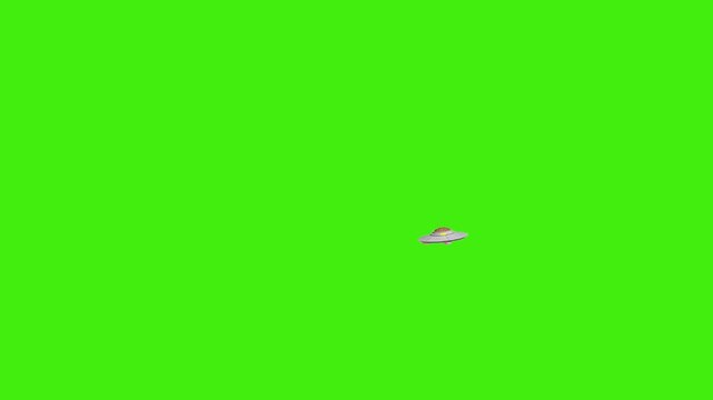 Flying UFO Saucer Animation on Green Screen | Alien Spaceship Hovering | Sci-Fi Extraterrestrial VFX