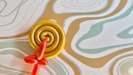 Lollipop balloon on abstract grunge background