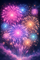 fireworks in the night sky