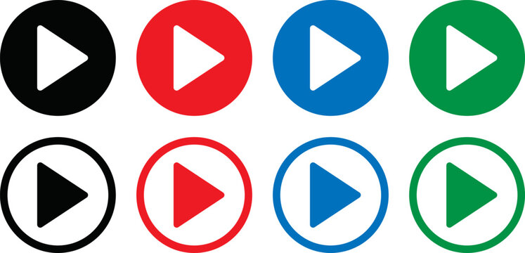 Colorful play buttons