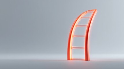 Abstract glowing ladder design standing against a plain background symbolizing aspiration, growth, and the journey toward success and achievement