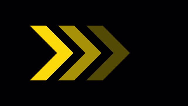 Animated Forward Chevrons Moving Right with Alpha Channel Background Looping Motion Graphic Element 4k video animation seamless loop