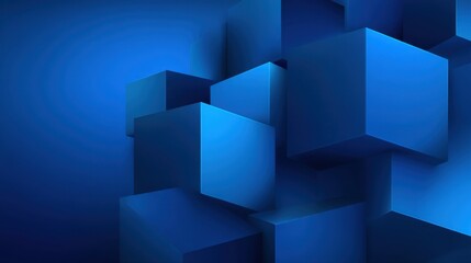 Obraz premium Abstract Blue Cubes Background with Modern Design Perfect for Technology and Graphic Themes, Creative Concepts, or Digital Artwork Applications