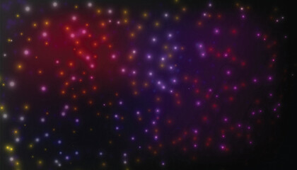 Obraz premium Colorful Glowing Bokeh Light Particles on Dark Abstract Vector Background