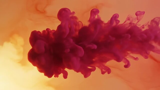 Ethereal Fluid Dynamics: Abstract capture of vibrant ink plumes as they unfurl gracefully within a fluid medium, displaying dynamic movement and captivating color interaction.