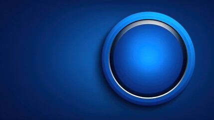 Abstract round blue button design on a deep blue background, perfect for modern user interfaces and creative graphic design projects