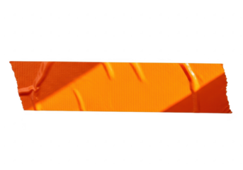 Orange duct tape strip isolated on transparent background