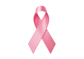 Pink ribbon symbol for breast cancer awareness isolated on transparent background