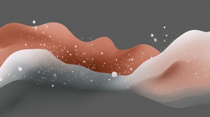 Abstract wave shapes in soft coral, white, and gray tones create a soothing visual effect for modern design, artistic backgrounds, and creative projects.