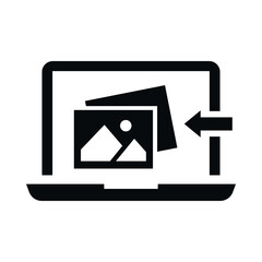 An icon for downloading files to a computer, symbolizing the use of modern technologies for data exchange