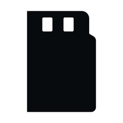 Simple vector design of a memory card icon for digital storage in black and white format