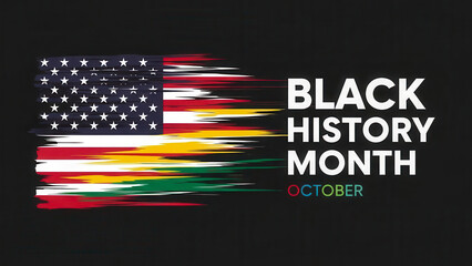 Celebrating black history month with a dynamic american flag and pan-african colors