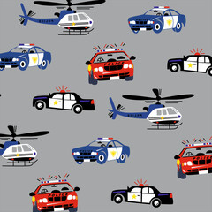 helicopter car all over pattern print