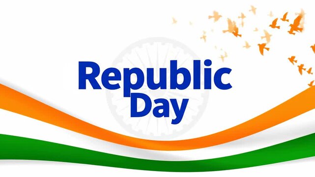 India Republic Day Flag Animation Banner Design Concept