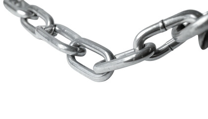 Obraz premium Close-up of a gleaming silver metal chain against a black background