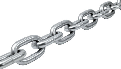 Obraz premium Close-up of a shiny, metallic chain against a transparent, black background
