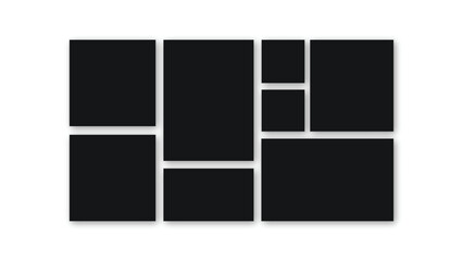 Modern Vector photo collage template frame