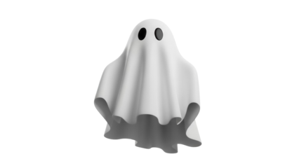 Spooky ghost PNG isolated on transparent background, Halloween spirit and ghostly apparition for holiday designs and scary themes