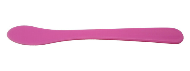 Pink Plastic Facial Mask Spatula Scoop Isolated on Transparent Background for Skincare Application