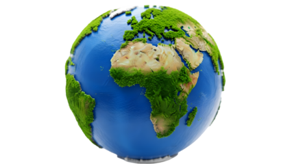 Globe earth from space isolated on transparent background