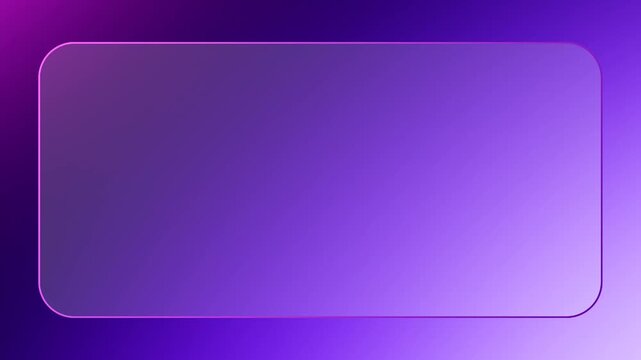 Abstract background animation of fluid glassmorphism rounded rectangular glass frame on dark pink and purple gradient