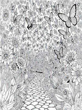 Magical Creature Illustration for Adult Coloring