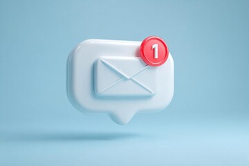 New message notification icon with red alert symbol