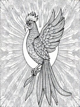 Magical Creature Illustration for Adult Coloring