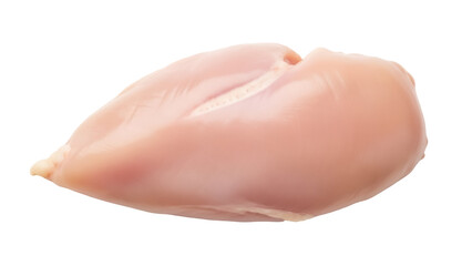 Raw chicken breast fillet isolated PNG on transparent background, uncooked poultry meat for healthy eating and cooking