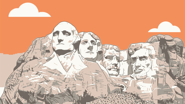 Mount Rushmore Monument Carved Presidents Faces On Mountain