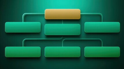 Abstract organizational chart design with blank sections and one highlighted area, perfect for business, strategy, or presentation use in clean modern style