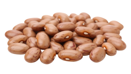 Pile of pinto beans PNG isolated on transparent background, nutritious legume for healthy eating and vegetarian dishes