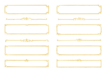Elegant Gold Ornamental Banner Frames Set (8) &ndash; Luxury Vintage Border, Flat
