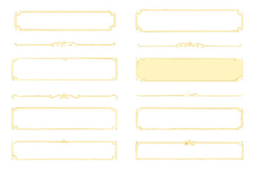 Elegant Gold Ornamental Banner Frames Set (8) &ndash; Luxury Vintage Border, Flat