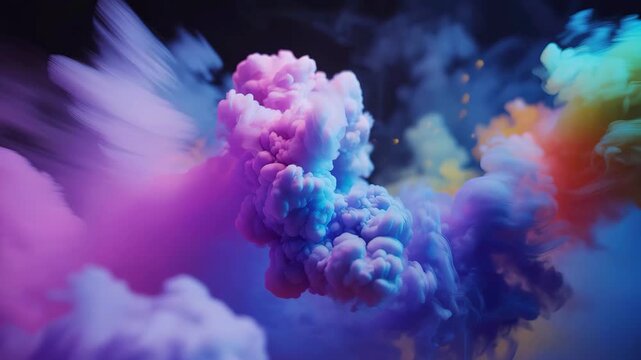 Abstract Swirling Clouds of Vibrant Pink, Purple, and Blue Smoke background bright