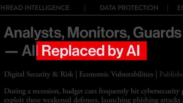 Replaced by AI &ndash; Humanoid Robots and AI News Headline Text Animation