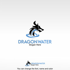 Obraz premium Dragon Water Logo Template Design Vector