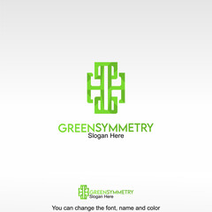 Obraz premium Green Symmetry. A symmetrical green shape. Symbolizing balance, growth, and sustainability.