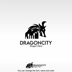Dragon City Dark Logo Template Design Vector