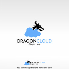 Dragon Cloud Logo Template Design Vector