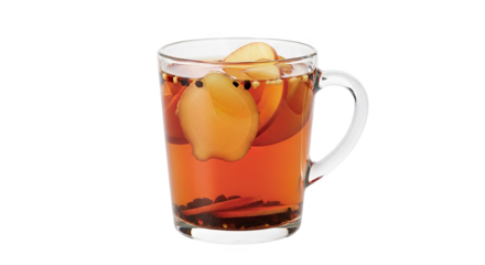 Warm Spiced Apple Ginger Drink In Glass Mug