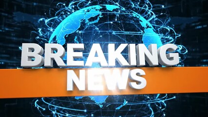 Dynamic Breaking News Broadcast Graphic With Globe.