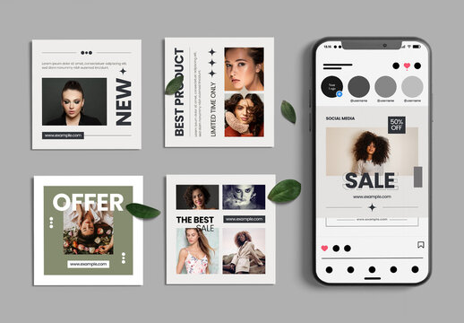 Fashion Sale Social Media Post Template Pack