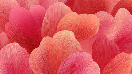 Vibrant Pink and Coral Petal Textures with Fine Line Detail