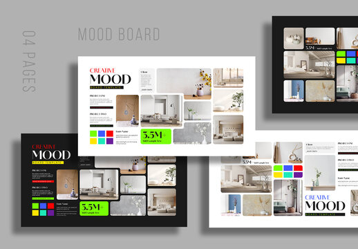 Modern Creative Photo Mood Board Template for Interior