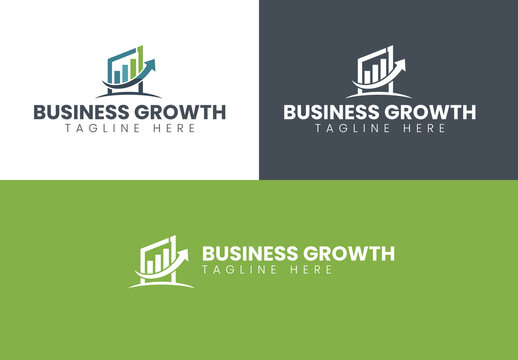 Modern Professional Business Growth Logo Layout