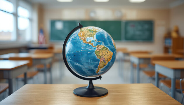 Globe world map classroom education geography learning tool cheerful - Powered by Adobe