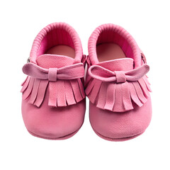 Pink baby shoes isolated on transparent background PNG