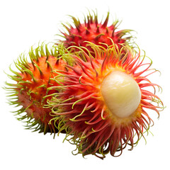 Rambutan fruit isolated on transparent background PNG