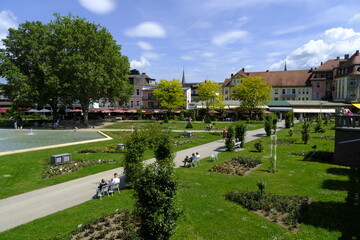 Kurpark und Rosengarten im Staatsbad Bad Kissingen, Unterfranken, Franken, Bayern, Deutschland